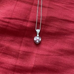 LeVian Diamond and Ruby Heart Necklace